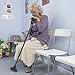 Medical Convenient Two-Handle Walking Cane Lightweight Walking Stick with Adjustable LED Lights and Stable Quad Cane Base