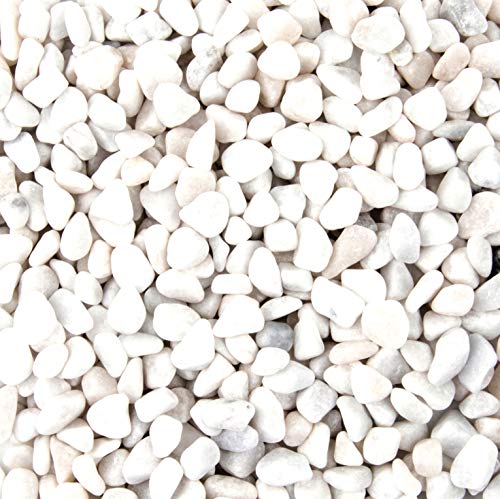 One Stop Outdoor (2.2-Pounds) White 5-8mm – Aquarium, Terrarium & Vase Decor Rock – Quartz Tumbled Chips Stone Crushed Pebble Pieces – Irregular Shaped Decorative Stones (White 5-8mm Gravel)