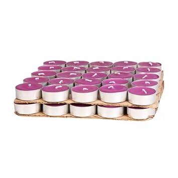 BDS Creations MDT0046 Scented SHOKELESS Purple Tea Light Candles Pack of 50PCS