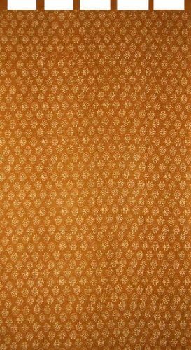 Block Print Curtain Drape Panel Cotton 44" x 84" Brown