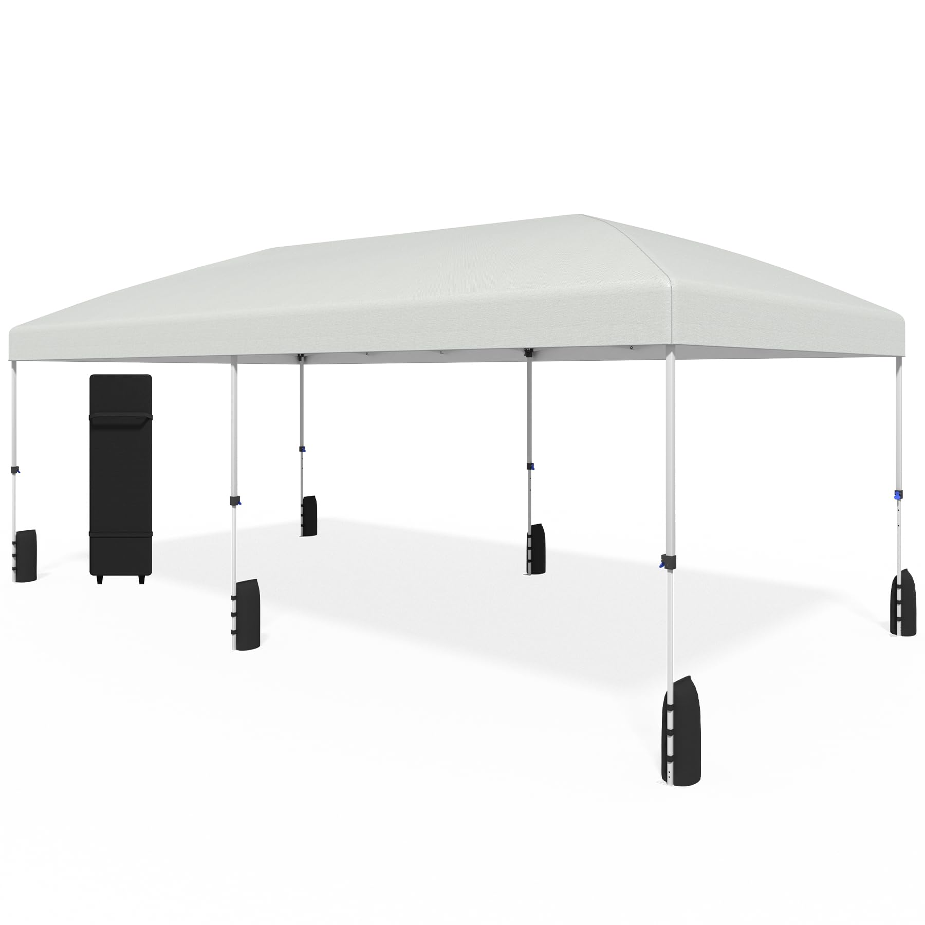 Photo 1 of Favofamilie 10x20 Pop Up Canopy - Instant Setup Beach Tent with Wheeled Carry Bag, 12 Sandbags & 6 Guy Lines, Portable Sun Shade for Camping, Events, Silver Coated Top, White