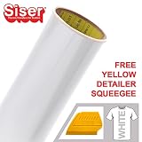 Siser Easyweed 12 Inch x 5 Foot Heat-Transfer Vinyl Roll Including Hard Yellow Detailer Squeegee (White)