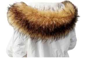LDFWAY Faux Fur Collar Scarf Hood Collar Shawl Stole Neck Warmer for Winter Coat