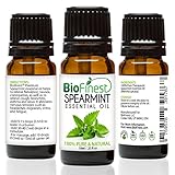 BioFinest Spearmint Oil - 100% Pure Spearmint Essential Oil - Premium Organic - Therapeutic Grade - Best For Aromatherapy - Boost Digestion - Muscle Soothing - FREE E-Book (10ml)
