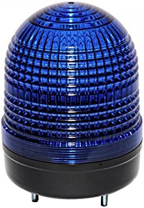 MS86T-RFF-B, Beacon Steady & Flash & Rotating Light, 86mm Blue Lens, Stud Mount, High Intensity LED, 90-240V AC
