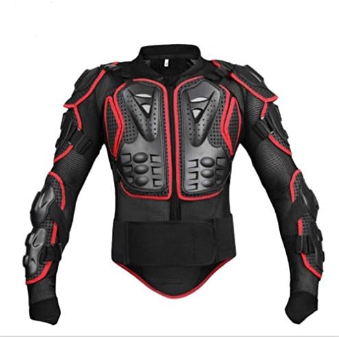 Motorcycle Full Body Armor Protector Motocross Jacket (XL, Red)