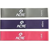 Acte, Kit com 3 Faixas Elásticas Mini Band T71 Com Intensidades Leve Médio e Forte, Diversas Cores