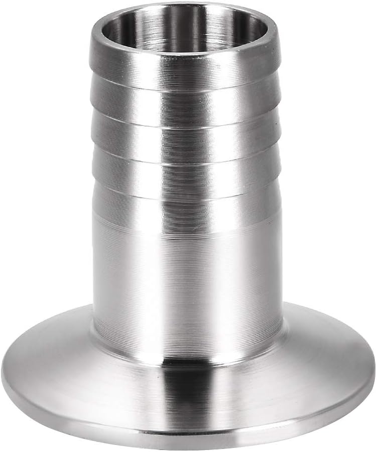 sourcing map Clamp Hose Adapter 1.988 Inch Flange to 1 Inch Hose Barb Fitting, Silver, 1"