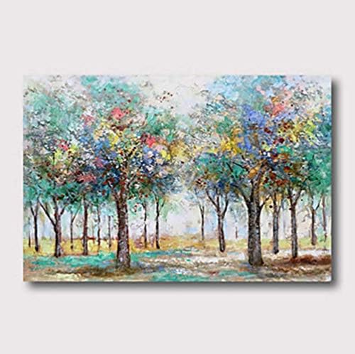 油絵手描き 抽象的な植物の森の木 家の装飾 リビングルームの寝室の背景壁ポーチ廊下壁画のための壁アート画像