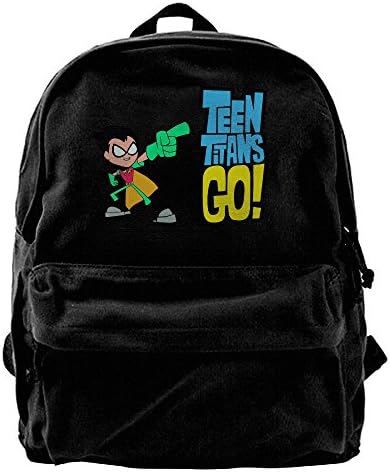 Sunvbg Canvas Backpacks Teen Titans Go Robin Comic Canvas Backpack Travel Rucksack Backpack Daypack Knapsack Laptop Shoulder Bag