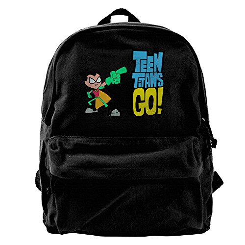 Sunvbg Canvas Backpacks Teen Titans Go Robin Comic Canvas Backpack Travel Rucksack Backpack Daypack Knapsack Laptop Shoulder Bag