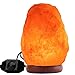 Minerva Natural Himalayan Salt Lamp 8-10 lbs - Stainless Steel Base - Hand Carved Crystal Rock Night Light, Touch Dimmer Switch (3 Intensity), 2 Bulbs & User Manual