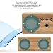 Bongo Bamboo Retro Bluetooth Speakers - Portable Wireless Handcrafted Wood Speaker for Travel, Home, Outdoors | Dual Passive Subwoofer, 15 Hour Battery - Vintage Green