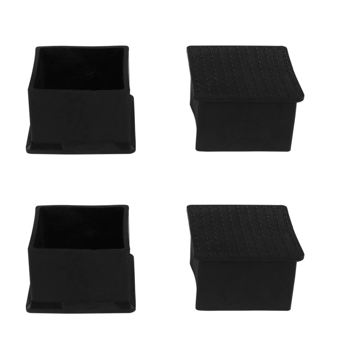sourcing map PVC Table Leg Cap End Tip Feet Cover Furniture Glide Floor Protector 4pcs 2.36" x 2.36" (60x60mm) Inner Size, Reduce Noise Prevent Scratch Black