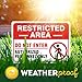 Restricted Area Do Not Enter Authorized Personnel Only Sign, (MS-1278) 10x14 Inches, Rust Free .040 Aluminum, Fade Resistant, Made in USA by My Sign Center
