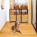 Giantex Folding Wooden Pet Dog Fence Free Standing Playpen Gate 3 Panel Indoor