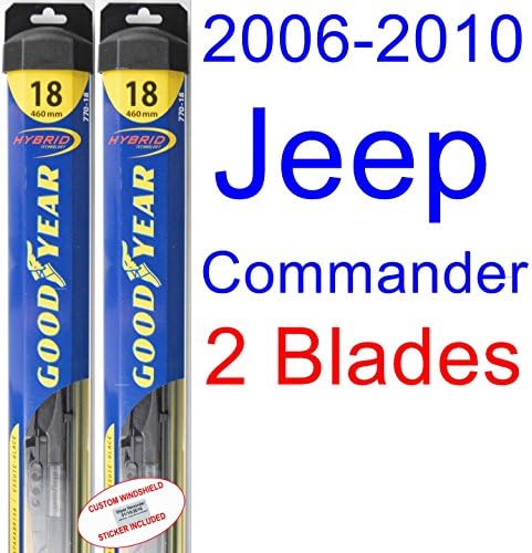 2006-2010 Jeep Commander Replacement Wiper Blade Set/Kit (Set of 2 Blades) (Goodyear Wiper Blades-Hybrid) (2007,2008,2009)
