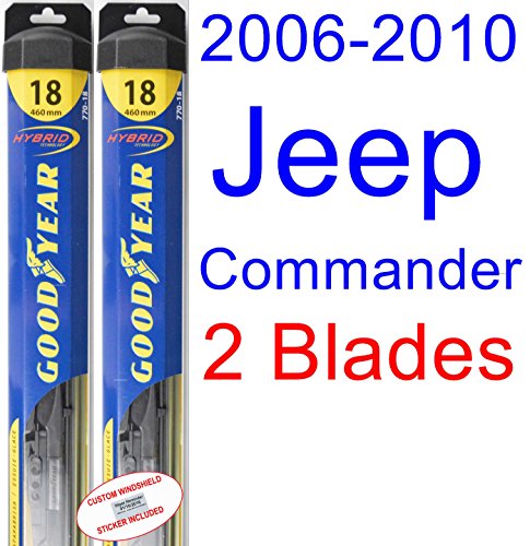 2006-2010 Jeep Commander Replacement Wiper Blade Set/Kit (Set of 2 Blades) (Goodyear Wiper Blades-Hybrid) (2007,2008,2009)