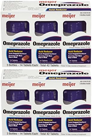 Omeprazole Delayed Release Tablets 20mg Acid Reducer 3 Bottles 14 Tablets Each 42 Tablets per Box- 84 Tablets Total Buy More, Save More (2)