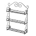 EZOWare 3 Tier Wall Mounted Spice Rack, Herb Jars Bottle Holder Storage Organizer Free Standing Metal Wire Shelf for Kitchen, Pantry, Cabinet, Countertop - Black