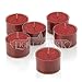 Red Tealight Candles with Clear Cup - Set of 36 Unscented Tea Lights - 8 Hour Burn Time