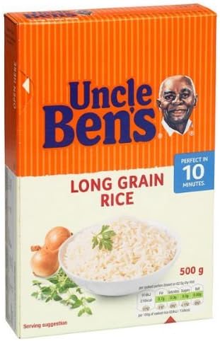 6 X UNCLE BENS LONG GRAIN RICE 500g. 500g (6 PACK BUNDLE)