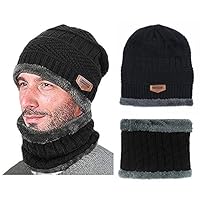 YASSUN 630792661730 Knitted Versatile Fashion Winter hat Collar，Winter Knit Plus Velvet hat Collar ，Simple Autumn and Winter Windproof Warm Collar(Black)