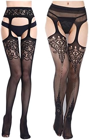 XYlove Women's Sexy Fishnet Tights Suspender Pantyhose Stockings lingerie Black
