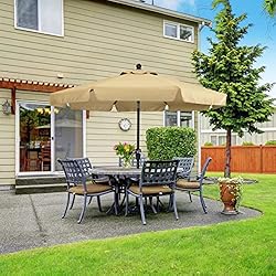 ABCCANOPY Premium Patio Umbrellas 9' Khaki