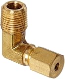 Anderson Metals 50069 Brass Compression Tube Fitting, 90 Degree Elbow, 1/8