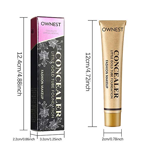 FREEORR Little Gold Tube Foundation Concealer, Matte Waterproof Long Lasting Moisturizing Contour Concealer, Skin Face Cover of Blemish Problem, Dark Eye Circles, Whelk, Spots, Tattoos-02 Ivory