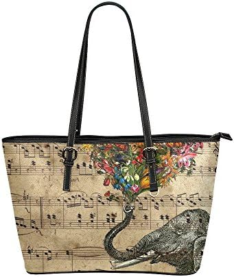 Elephant Fashional Designed Leather Tote Bag/Large (Model 1651)