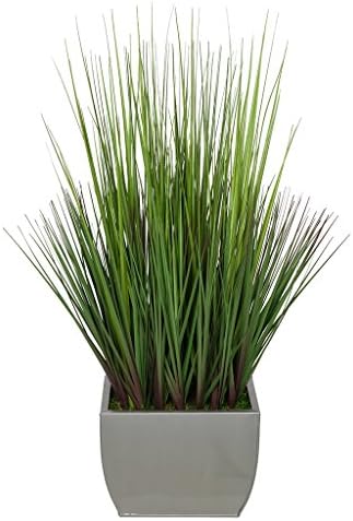 Artificial 28" Grass in Medium Rectangle Zinc (Silver)
