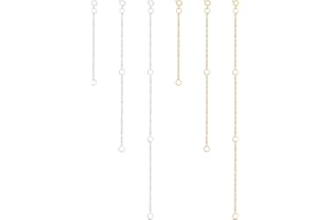 TEAAHA Necklace Extenders, Gold Silver Stainless Steel Chain Extenders with Round Clasp, Durable Plated Solid Brass Necklace Bracelet Anklet Extension Chains for Jewelry Making (3 Gold, 3 Silver)