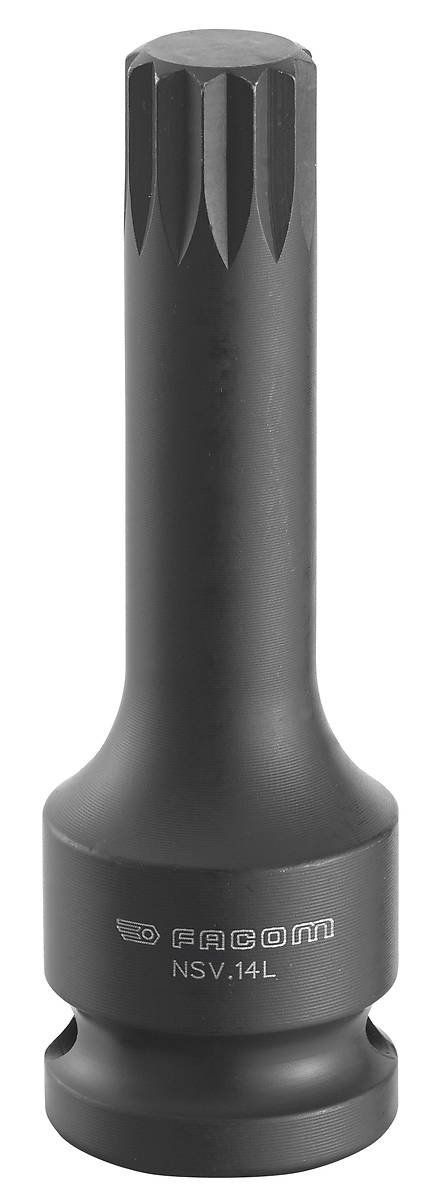 FACOM Nsv.18L Nsv.L XZN 1/2" Male Long-Reach Impact Socket, 16.79 mm Size
