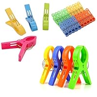 Ailifly Mixed Packing Assorted Colors Plastic Clothes Peg Clip Pins Clamps Rope Hanging Clothesline Windproof Hanger