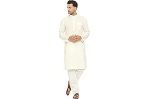 ITOS365 Men Cotton Blend Kurta Pyjama Set Party Fashion Regular Ethinic Wear Indian Dress Gift for Men