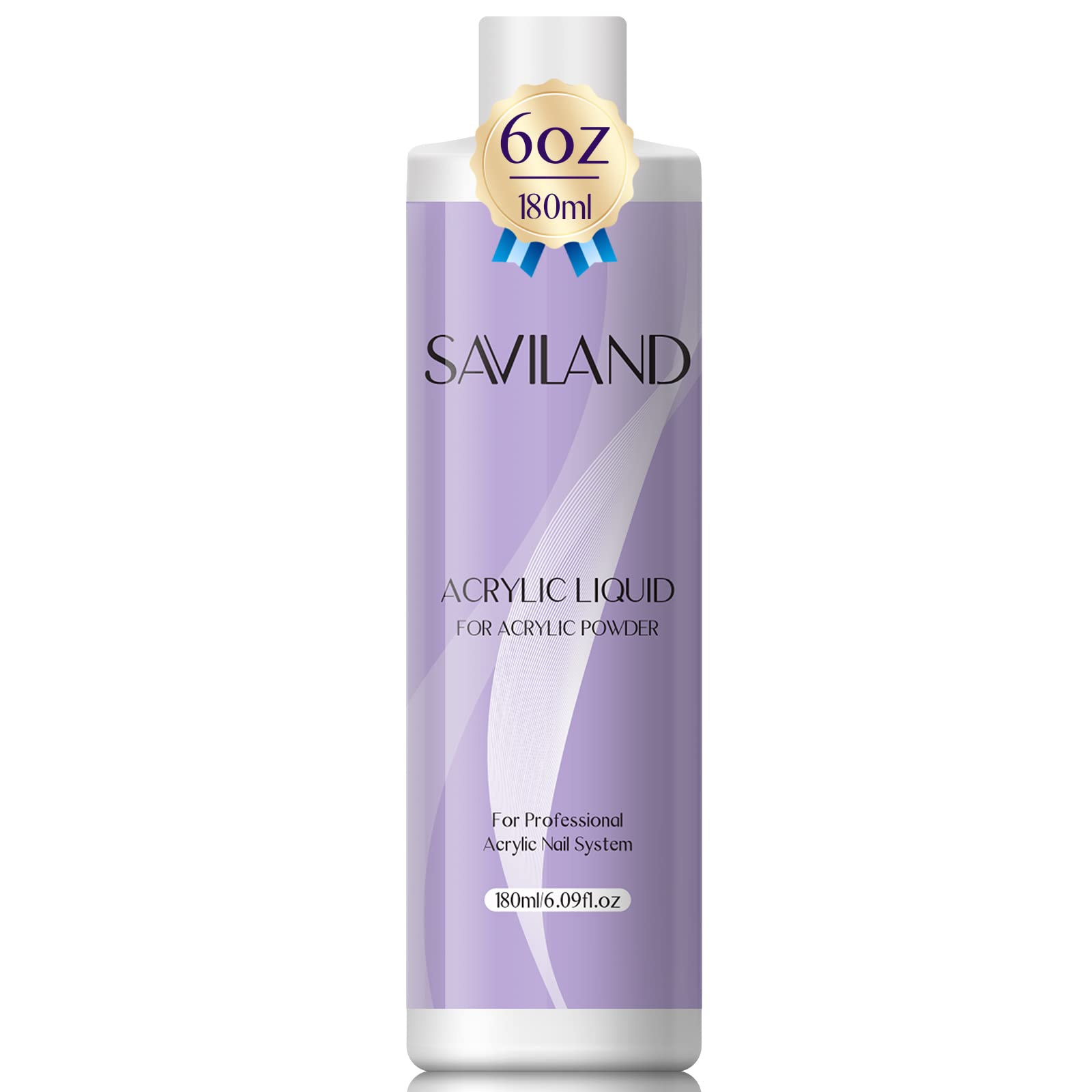 Saviland Monomer Non-Yellowing Acrylic Liquid 180ml for Fast-Curing Acrylic Powder System Nail Extensions Manicure Perfect for DIY or Salon Use