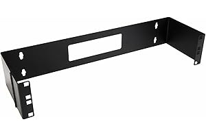 StarTech.com 2U Hinged Wall Mount Patch Panel Bracket - 6 inch Deep - 19" Patch Panel Swing Rack for Shallow Network Equipment- 22lbs (WALLMOUNTH2), Black