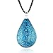 Chuvora Hand Blown Venetian Murano Glass Water Drop Pendant Necklace, 18-20 inches