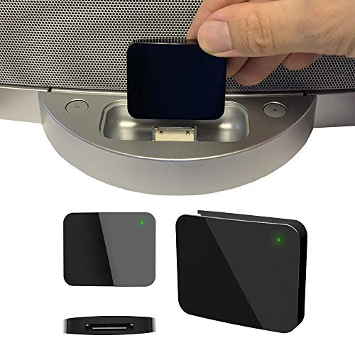 HyperlinQ Bluetooth Wireless to 30 Pin Interface Adapter Music Audio Converter Receiver for Bose Sounddock, iPhone iPod, Motorcycles and Other 30Pin Music Docking Station Speakers (Black)