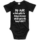 My Aunt Feels Guilty Baby Climbing Short Sleeve Onesie 0-6 Month Black
