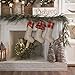 Ivenf Christmas Stockings, 3 Pcs 21 inches Burlap Extra Large Plaid Imitated Stockings, for Family Holiday Xmas Party Decorations
