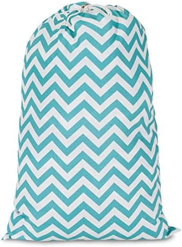 Teal Chevron Laundry Bag