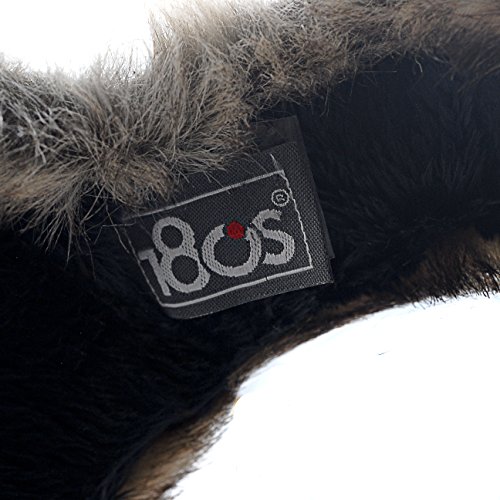 180s Women's Down With Fur Behind The Head Ear Warmer Black