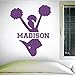 Custom Cheerleading Wall Decal, 0057, Personalized Cheerleader Wall Decal, Cheerleading Theme Wall Decal, Girls Room Vinyl Lettering