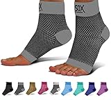 SB SOX Compression Foot Sleeves for Men & Women - Best Plantar Fasciitis Socks for Plantar Fasciitis Pain Relief, Heel Pain, and Treatment for Everyday Use with Arch Support (Gray, Small)