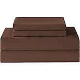 King Size Sheets Set Cooling Deep Pocket Bed Sheet Sets, Brown Soft Microfiber Oeko-Tex Hypoallergenic Sheets & Pillowcases Wrinkle Free Bedsheets