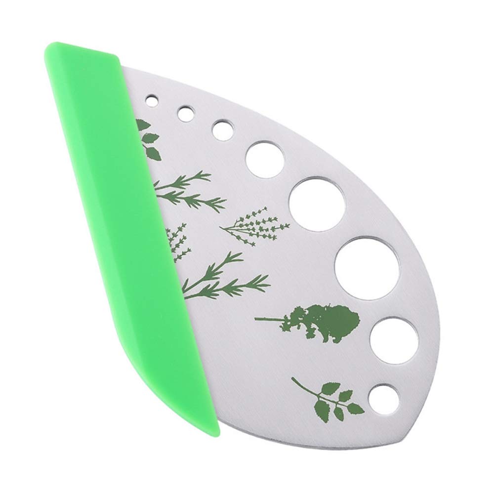 9 Holes Stainless Steel Kale and Herb Razor, Mini Leaf Stem Stripping Tool with Protective Cover, for Chard, Collard Greens, Thyme, Basil, Rosemary
