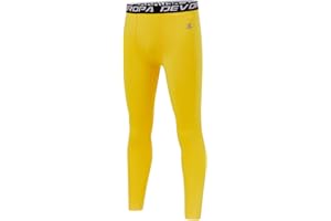 DEVOROPA Boys Leggings Quick Dry Youth Compression Pants Sports Tights Basketball Base Layer